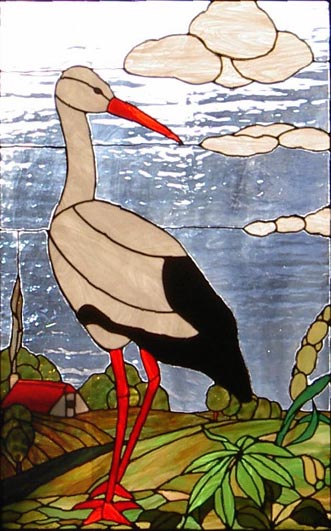 Storch im Tiffany-Stil von Mathias Oehlert